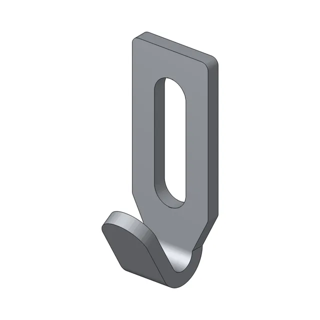 Isometric view of the Centre Hook Stubby, drawn from its manufacturing CAD model