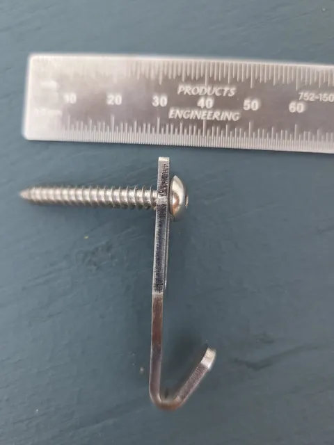 35mm stainless button-head hex screw through a centre hook