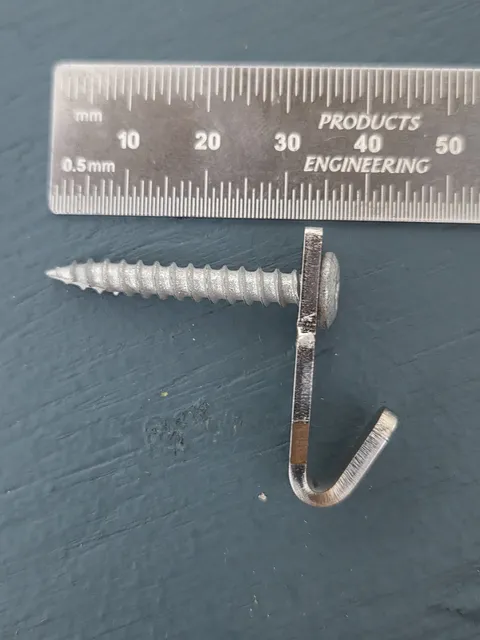 35mm zinc pan-head screw through a centre hook
